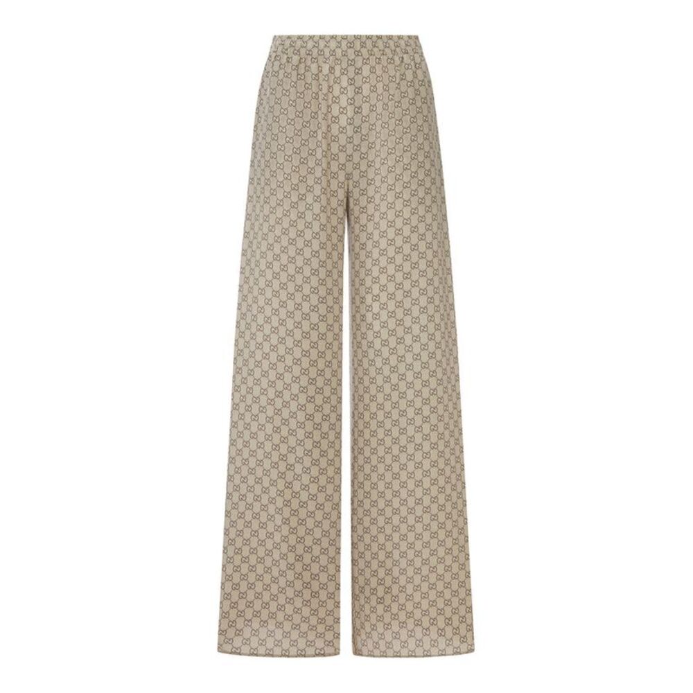 Gucci Women Printed Silk Leisure Trousers